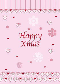 Happy Xmas Hearts and Snowflakes by Caroline Allen