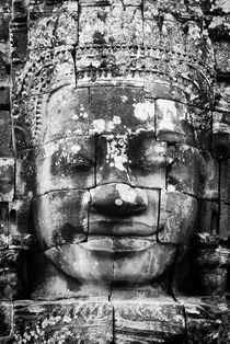 Bayon Face B&W Portrait 1 by Russell Bevan Photography
