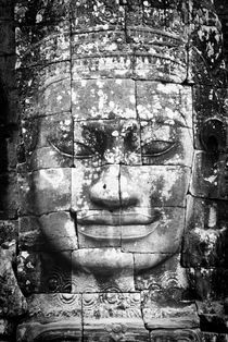 Bayon Face B&W Portrait 2 by Russell Bevan Photography