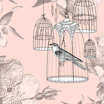 Vintage bird in a cage by Alisa Foytik