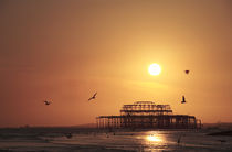 Ruins of Brighton West Pier in Silhouette at Sunset by Neil Overy