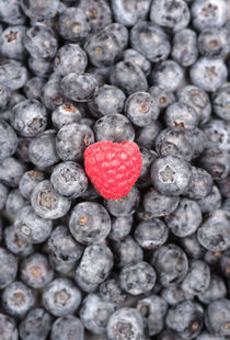 Raspberry among Blueberries by Neil Overy