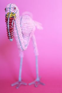 African Wire Beanded Flamingo by Neil Overy