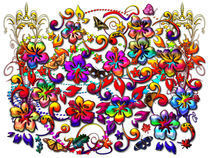 Digital Hibiscus Floral Pattern by Blake Robson