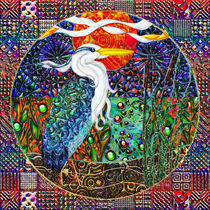 Heron tropical landscape geometric collage von Blake Robson