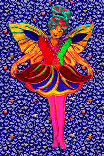 Butterfly Girl in Floral Petal Dress von Blake Robson