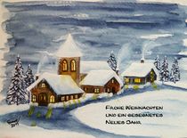 Winteraquarell 9 (mit Text) by Christine Huwer