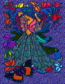Butterfly Woman in Paisley Dress von Blake Robson