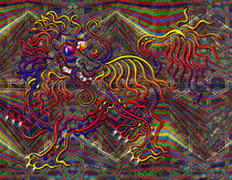 Spotted Fancy Lion Geometric Collage von Blake Robson