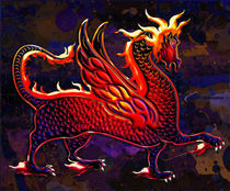 Winged Fire Dragon Fantasy by Blake Robson