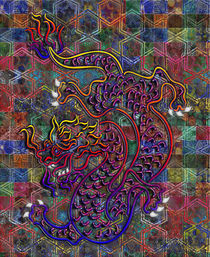 China Dragon Abstract Quilt by Blake Robson