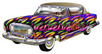 Classic 2 door hard top car Abstract Fire Finish And Hot Word Art by Blake Robson