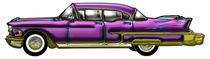 Purple & Blue Classic Car with Finns  by Blake Robson