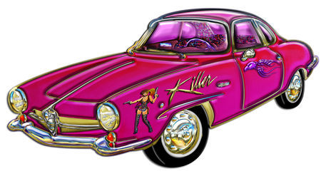 Classic-small-pink-sports-car
