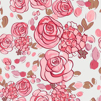 floral pattern with roses  by Varvara Kurakina