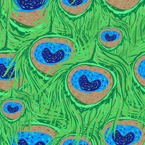 pattern with a heart and a peacock feather  von Varvara Kurakina