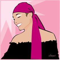 Smiling girl in pink by Laura Gargiulo