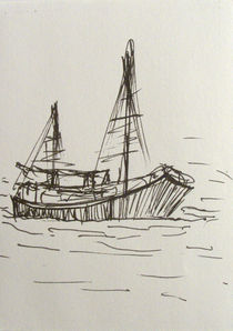 sketch of a ship by Hacer Merve Alanyali