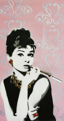 Breakfast at Tiffany's - Stencil over Canvas by Victor Cavalera