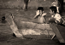 Burmese children in the Irrawaddy River. by RicardMN Photography