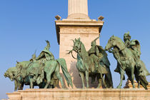 Statues of Hungarian chieftains from Heroes' Square by Evren Kalinbacak