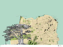 1904 San Francisco Map with Tree by Thomas Duane