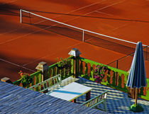 Red Tennis Court by Dejan Knezevic