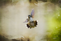 Art Deco Hummingbird in Flight by Cris  Hayes