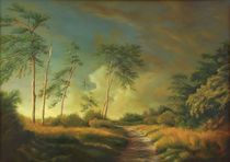 Dan Scurtu - Landscape with Pine Trees by Dan Scurtu
