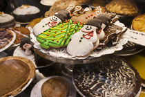 Christmas cookies on display in a New York city bakery by Danita Delimont