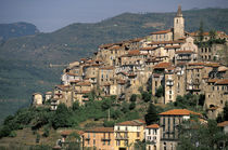 Riviera Di Ponente; morning hill town view by Danita Delimont