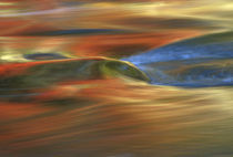 Fall reflections in flowing river by Danita Delimont