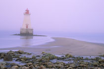 Sandy Point lighthouse on a foggy morning by Danita Delimont
