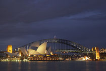 Sydney Opera House and Sydney Harbour Bridge at Dusk by Danita Delimont
