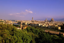 Florence view w/ cafe from Piazza Michelangelo by Danita Delimont