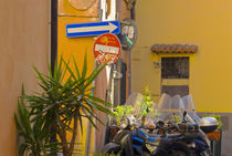 Parked motor scooters in Trastevere; Rome ; Italy by Danita Delimont