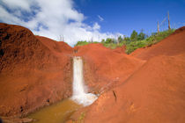 Small Waterfall in Red Earth by Danita Delimont