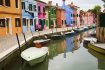 Colorful Burano City homes Reflecting in the Canal by Danita Delimont