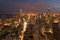 Chicago: Evening View of The Loop from the Park Hyatt Hotel by Danita Delimont