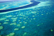 Aerial of the Great Barrier Reef by the Whitsunday Coast with its 'River' by Danita Delimont