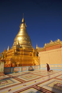 Sagaing Hill: Monk in the courtyard of the Soon U Ponya Shin Pagoda by Danita Delimont