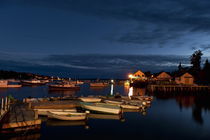 Harbor at night, Maine, USA by John Greim