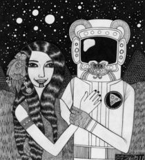 Girl with Ancient Astronaut by Bethy Williams