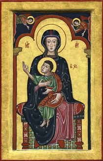 Mother of God in throne with Child von Raffaella Lunelli