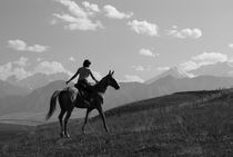 Rider in the mountains by Victoria Savostianova