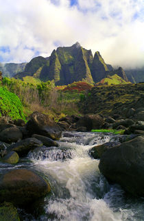 Kalalau Stream and Spires by Kevin W.  Smith