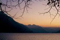 Sunset over Swiss lake by holka