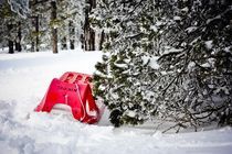 Plastic, red sled. by George Panayiotou