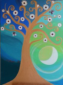 Blue Green Tree by Monica Moser