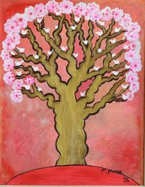 Pink and Red Tree von Monica Moser